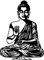 Samunshi® Wandtattoo Buddha Wandsticker 37 x 50cm schwarz