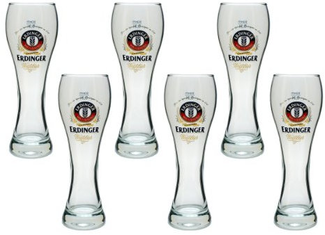 6 Erdinger Weißbier Weizen Gläser Glas Weizenglas 0,3l