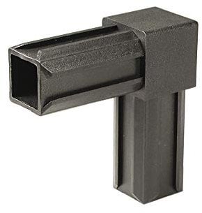 Alberts 859831 Raccordo per tubo XD, 90°, plastica, nero, 20 x 20 x 1,5 mm, Set da 10