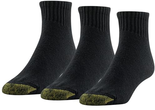 GOLDTOE Men's Ultra Tec Performance Ankle Socks, 3-Pairs, Black, Large