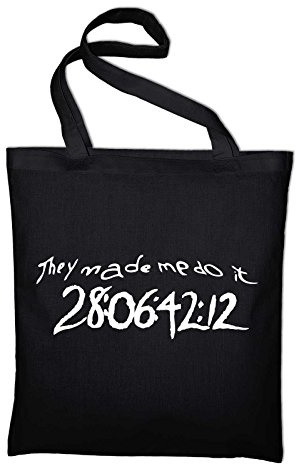 Donnie Darko They Made Me Do It Jutebeutel Baumwolltasche, schwarz