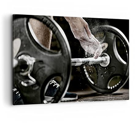 ARTTOR Leinwandbild 100x70cm Wandbild Menschen Sport - 2931 | Athlet Heben Groß Wanddekoration Wohnzimmer Schlafzimmer Küche Wanddeko Wand Kunstdruck Wandkunst Wall Decor ARTTOR