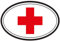 INDIGOS UG Auto Aufkleber Medic Cross Oval Bumper Sticker red Cross 152mmX101mm