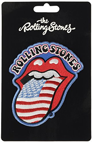 Rolling Stones Stars & Stripes Tongue shaped iron-on / sew-on cloth patch (ro)