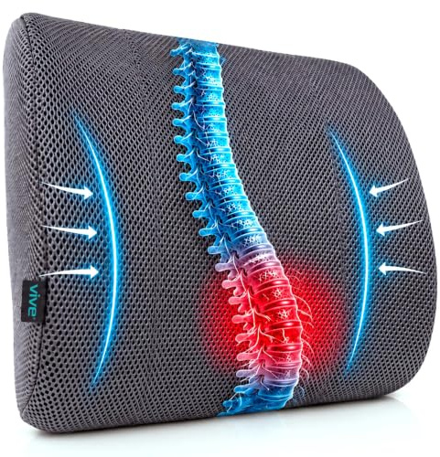 Xtra-Comfort Coussin de soutien lombaire – Coussin de bas du dos pour chaise de bureau, voiture, homme, femme, jeu – Rouleau de mousse orthopédique ergonomique et sangle réglable pour soulager la
