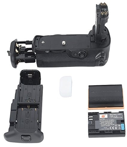 DSTE Multi-Power Vertical Battery Grip Holder Compatible with Canon EOS 7D MARK II Digital SLR Camera as BG-E16 with (2 pack) LP-E6