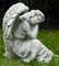Gartenfigur Beton Figur Engel sitzend und schlafend H 24 cm Dekofigur und Gartenskulptur