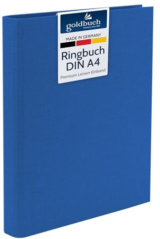 goldbuch 37916 Foto Ringbuch, Bella Vista, Foto Album 26 x 32 cm, Fotobuch Ordner aus Leinen, Fotoordner zum Selbstgestalten und Befüllen, Format DIN A4, ideal für Reise & Urlaub, Blau