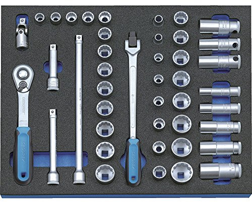 GEDORE Steckschlüssel-Sortiment 3/8' in Check-Tool-Modul, 43-tlg, 1 Stück, 2005 CT2-D 30
