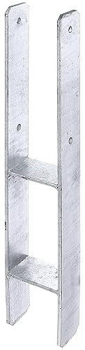 Alberts 213886 H-Pfostenträger | feuerverzinkt | lichte Breite 95 mm | Gesamthöhe 600 mm | Materialstärke 6 mm