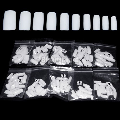 New 500 French Acrylic Artificial Full False Nail Art Tips (White)