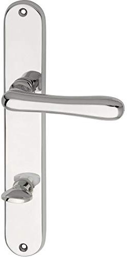 Marchesi 1022.15W.008.M Drückergarnitur ELEGANT 22-auf Langschild WC Entfernung 90mm, für Türstärke 38-43mm, Messing verchromt