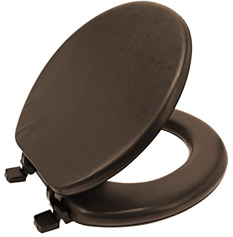 Ginsey Standard Soft Toilet Seat with Plastic Hinges, Chocolate
