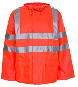 Planam 2061052 Warnschutz Regenjacke, Uni Orange, Größe L