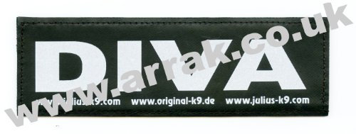 Julius-K9 162LR-G-31970 Klettaufschrift, Diva, schwarz