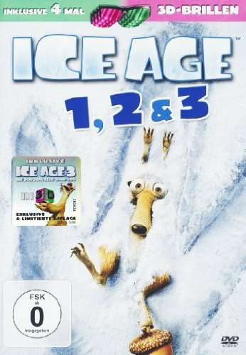 Ice Age 1-3 DVD (3 DVDs) (+ anaglyphe 3D DVD) (+ 4 3D-Brillen)