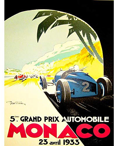 Wee Blue Coo Sport Advert Motor Race Grand Prix Monaco Monte Carlo Art Print Poster Wall Decor Kunstdruck Poster Wand-Dekor-12X16 Zoll