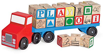 Melissa & Doug 15175 ABC Laster aus Holz mit Alphabet Holzklötzen