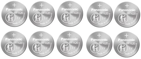 PANASONIC Lot de 10 piles CR1620 au lithium 3 V