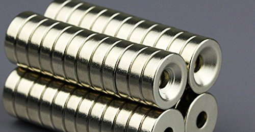 geo-versand 10 Stück !! 10 mm x 3 mm Loch 3 mm, Neodymmagnet, Ringmagnet, Magnet mit Loch, Magnet mit Bohrung, N50, super stark, perfekt für Geocaching Verstecke, Rund, Mehrfarbig