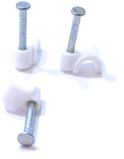 kenable Round White 3.5mm Cable Clips Secure Fastenings Cables [100 Pack]