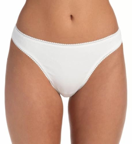 OnGossamer Women's Cabana Pima Hip G-Thong, White, M-L