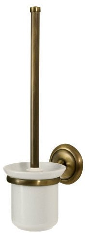 Bisk 00412 Deco Toilet Brush and Holder Set in Antique Brass, 12 x 16 x 40 cm