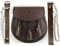 Kilt Sporran Keltisch Scroll Geprägt Braunes Leder Spitze Gewebt Rand Kiltwear Kilts