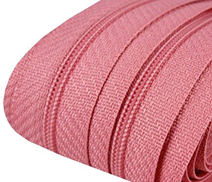 Schnoschi 6 m endlos Reißverschluss Altrosa 3mm Laufschiene + 15 Zipper