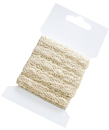 3m Klöppelspitze 12mm breit Farbwahl Spitze Spitzenband Spitzenborte Häkelspitze, Farbe:sandgelb