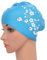 Medifier Bonnet de bain en silicone élastique avec motif floral pour femme, convient aux cheveux longs.
