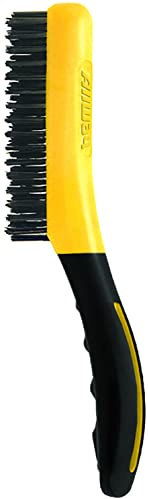 ALLWAY SB416 Soft-Grip Carbon Steel Wire Brush with Shoe Handle | Soft-Grip Handle, Chemical and Solvent Resistant Bristles