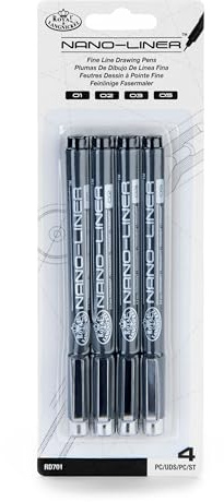 Royal & Langnickel Nano Liner Drawing Pen - Black (Pack of 4)