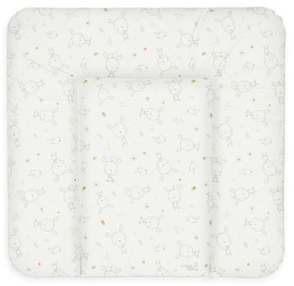 Ceba Baby® Wickelauflage - weiche Wickelunterlage - Baby Wickeltischauflage - 75x72 cm - Abwaschbar - OEKO-TEX® Standard 100 - Made in EU - Weiß Traumhase - 75 x 72 cm