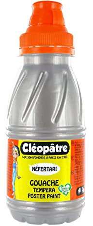 CLEOPATRE -Peinture Gouache Néfertari Premium - Argent - Flacon 250 ml