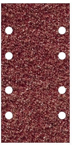 wolfcraft 10 Haft-Schleifstreifen für Holz und Metall 93 x 185 mm I 1767000 I Körnung 80 I für Schwingschleifer I gelocht für Staubabsaugung