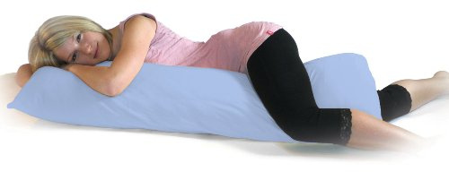 Dukal | Bezug für Seitenschläferkissen | 40 x 120 cm | aus hochwertigem DOPPEL-Jersey | 100% Baumwolle | Farbe: ciel