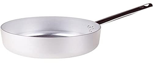 Pentole Agnelli ALMA10722 Alluminio Professionale 3 mm, Casseruola Bassa con Manico Tubolare, 3.4 L