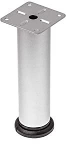 Gedotec Moderner höhenverstellbarer Möbelfuß LENA rund Schrankfuß Tischbein aus Metall | Höhe 150 mm | Sockelfuß mit Höheneinstellung + 20 mm | Chrom matt | 1 Stück - Füße für Sofas - Möbel & Kommoden