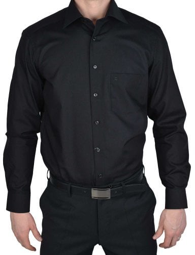 OLYMP Herren Hemd Modern Fit Langarm, 99 Schwarz, 42