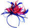 Fascinator für Damen mit Federn, Königsblau und Fuchsia, Hot Pink