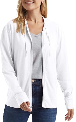Hanes womens Slub Jersey fashion hoodies, White, Medium US
