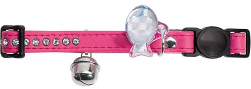 HUNTER MODERN ART LUXUS Katzenhalsband, Kunstleder, Strasssteine, Sicherheitsverschluss, pink