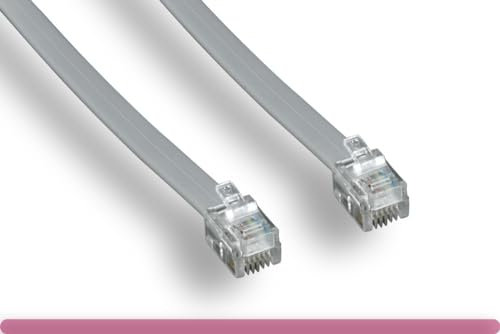 RiteAV - 91,5 m RJ12/M auf RJ12/M 6P6C gerade für Datentelefonleitungskabel, Grau