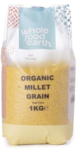 Wholefood Earth Organic Millet Grain – 1 kg | GMO Free | Vegan | High Fibre | Certified Organic