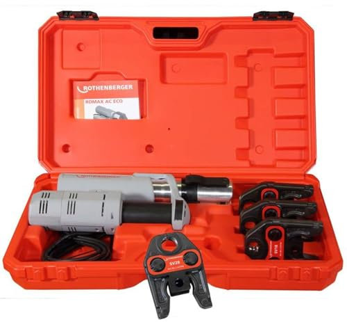 Rothenberger ROMAX AC ECO - Pressatrice elettroidraulica a pressione V Set con ganasce a pressione