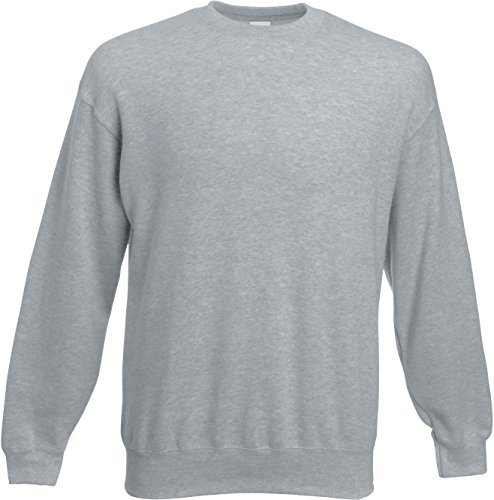 Fruit of the Loom Herren Set In Sweat Sweatshirt, Grey (Heather Grey), Small