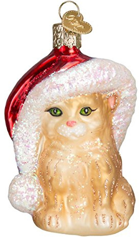 Old World Christmas Santa Kitten Glass Blown Ornaments for Christmas Tree