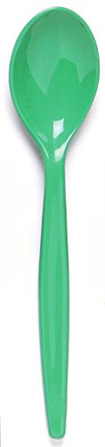 Harfield Reusable Teaspoons Emerald Green 14.5cm (Pack of 10) HQ Unbreakable Polycarbonate