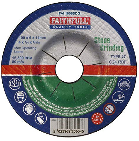 Faithfull FAI1006SDG Stone Grinding Disc Depressed Centre 100 x 6 x 16
